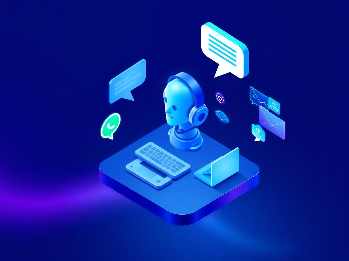 Abstract illustration of automated customer enquiry handling and response workflows